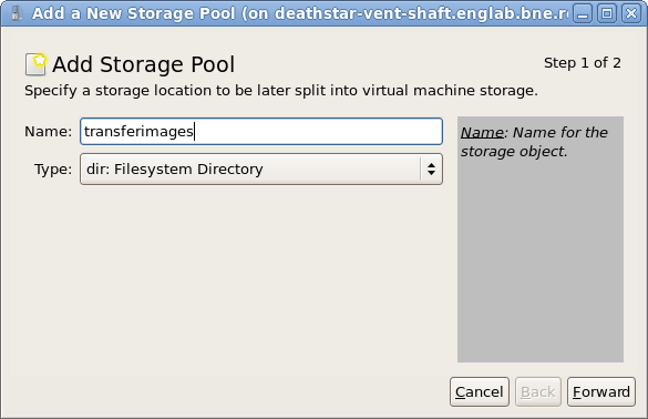 Adding a storage pool